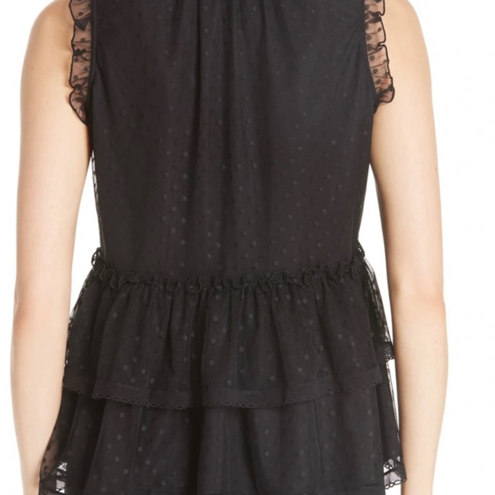 kate spade New York 💯 Authentic 
Camelia Embroidered Peplum Ruffle Top- size M - Picture 4 of 12